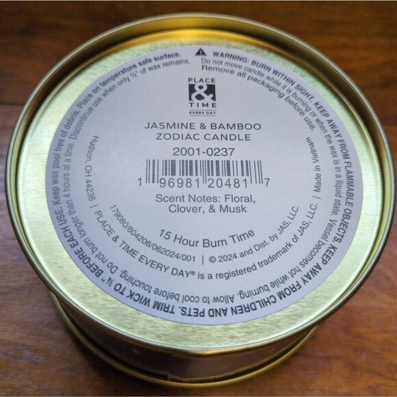NWT Gemini Jasmine and Bamboo‎ Scented Zodiac Candle - Picture 3 of 6
